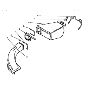 Rear Catcher Assembly Diagram and Parts List for 10314-7900001ANDUP  Lawn Boy Lawn Mower